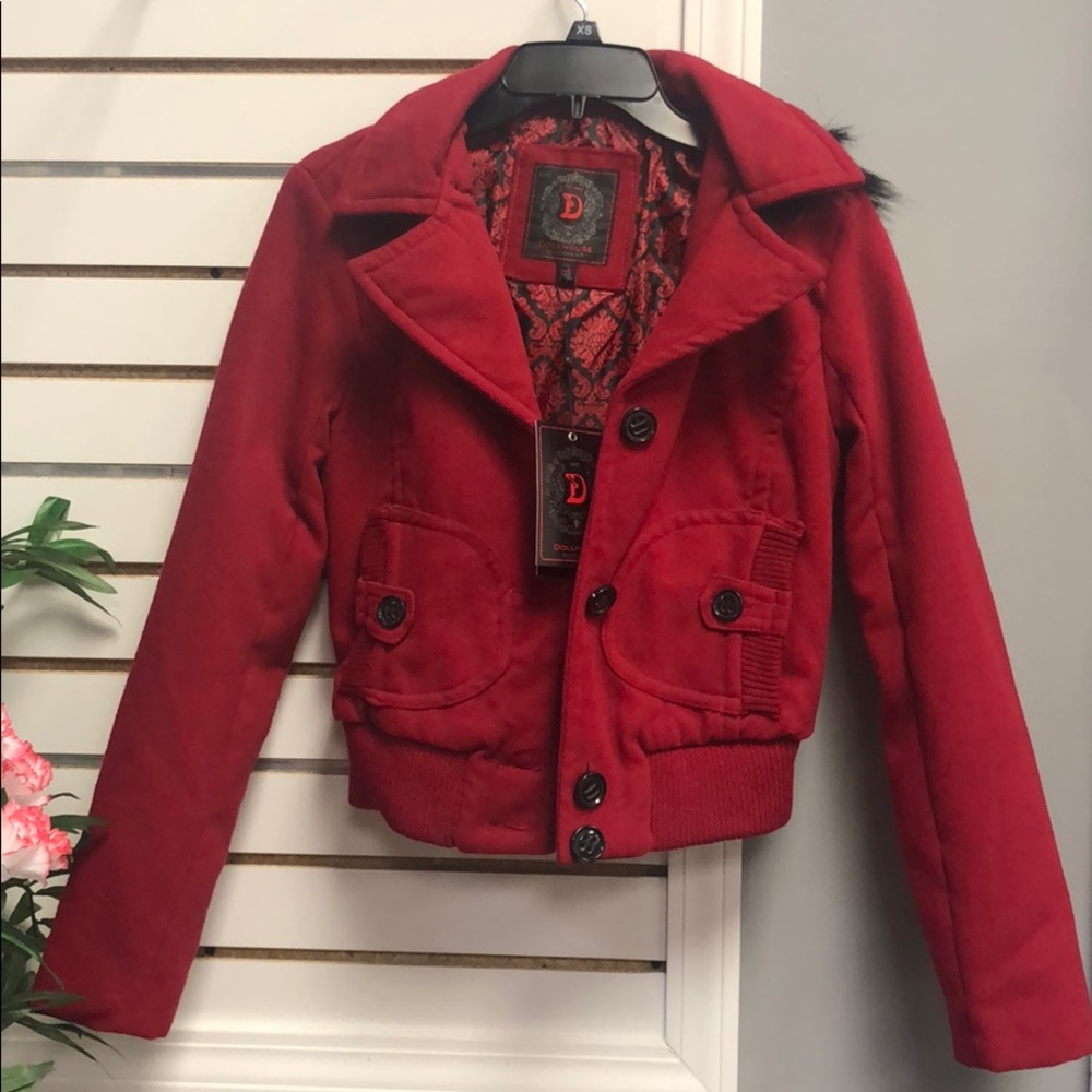 Dollhouse red M Jacket NWT